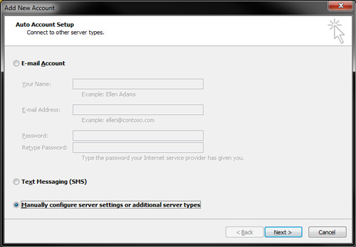 Outlook 2010 - IMAP Settings - Manually Configure Email