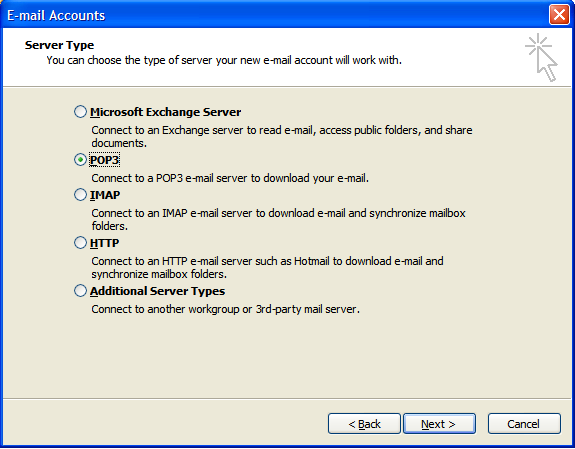 Outlook 2003 E-mail Set up - Step 3