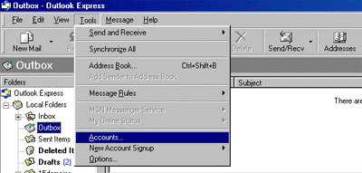 Outlook Express E-mail Set up - Step 1