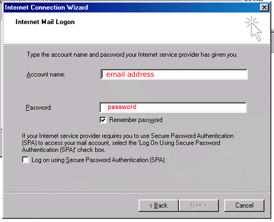 Outlook Express E-mail Set up - Step 6